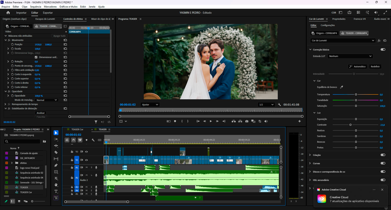 LUT da R.A Filmes aplicado no Lumetri do Adobe Premiere Pro